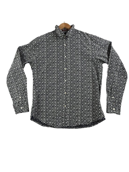 Scotch & Soda Other - Scotch & Soda Shirt Mens XL Black Geometric AOP Button Up Long Sleeve Cotton